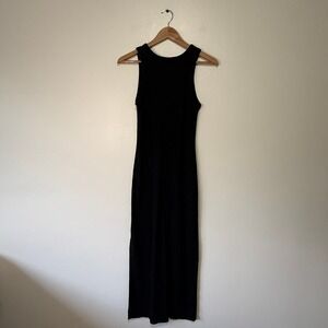 Universal‎ Thread Black Ribbed Racerback Midi Tank Dress Size M